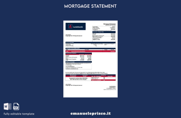 stile verificato Modello di dichiarazione del mutuo Landsbankinn islandese Model